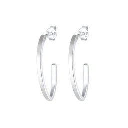 Elli Elli Ohrringe Creole Oval Geo Basic Trend Blogger 925 Silber Creolen Damen
