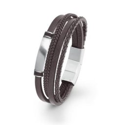 s.Oliver Armband für Herren, Edelstahl Herrenschmuck Weiss