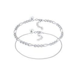 Elli PREMIUM Elli PREMIUM Armband Figaro Panzer Basic 2er Set 925 Silber Armbänder & Armreife Damen