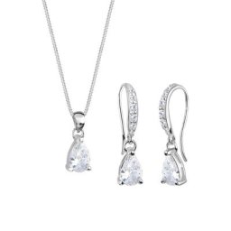 Elli Elli Schmuckset Tropfen Zirkonia 925 Sterling Silber Schmuck-Set Damen