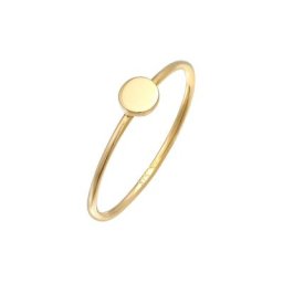 Elli PREMIUM Elli PREMIUM Ring Plättchen Runde Form Statement 375 Gelbgold Ringe Damen