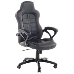Bürostuhl Schwarz Kunstleder Höhenverstellbar Gaming Modern