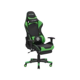 Bürostuhl Schwarz/Grün Kunstleder höhenverstellbar Gaming Stuhl drehbar mit Fußstützen Modernes innovatives Design