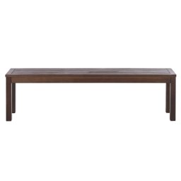 Gartenbank Dunkelbraun Eukalyptusholz 160 cm rechteckig rustikaler Stil Terrasse Balkon Indoor Outdoor Möbel