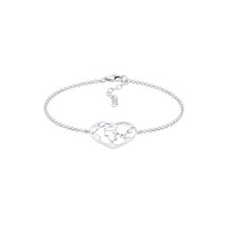 Elli Elli Armband Weltkugel Globus Reise Herz Cut Out 925 Silber Armbänder & Armreife Damen