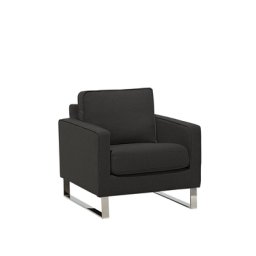 Sessel Anthrazit Polsterbezug Edelstahl Dicke Sitzfläche Retro-Stil