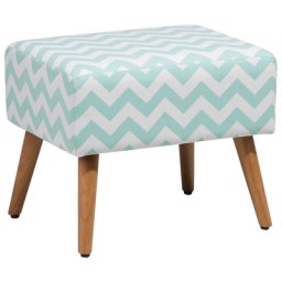 Sitzhocker Pastellminze/Weiß Baumwolle Holzbeine Modern
