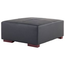 Sitzhocker Schwarz Leder Holzbeine Minimalismus