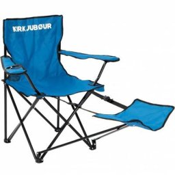 KIRKJUBØUR® ""Hemsön"" Campingstuhl mit Fußteil blau