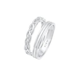 Elli Elli Ring Bandring Basic Zopf Knoten 2er Set 925 Silber Ringe Damen