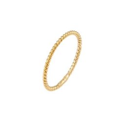 Elli PREMIUM Elli PREMIUM Ring Basic Twisted Gedreht Minimal Look 375 Gelbgold Ringe Damen