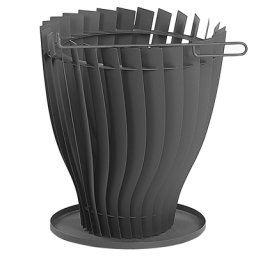 Feuerstelle Schwarz Stahl Rund mit Schürhaken Aschelade Outdoor Garten Terrasse Gartenausstattung