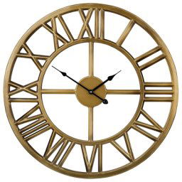 Wanduhr Gold ø 61 cm Eisenhaltig Rund im Vintage Look