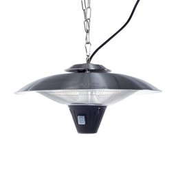 Deckenheizstrahler Silber mit Schwarz Elektrisch aus Stahl 1800 Watt Elegant Modern