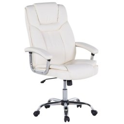 Schreibtischstuhl/Bürostuhl Beige Kunstleder/Metall Modern