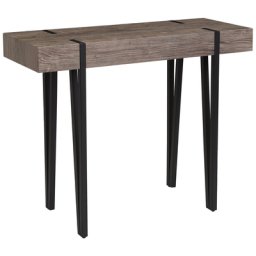 Konsolentisch Braun Schwarz 40 x 100 cm MDF Tischplatte Metallgestell Rechteckig Industriell