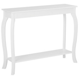 Konsolentisch Weiß 30 x 100 cm MDF Tischplatte Gefärbt Rechteckig Modern