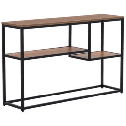 Konsolentisch Braun Schwarz 30 x 120 cm 2 Schubladen Zwei Regale Holzoptik Industriell