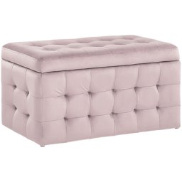 Hocker Rosa Samt Rechteckig mit Stauraum Deckel Steppung Modern Sitzbank Bettbank Fußbank Fußhocker Schemel Schlafzimmer Wohnzimmer Flur