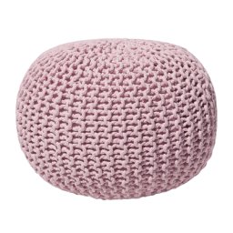 Pouf Rosa 100% Baumwolle Rund ⌀ 50 cm Elegant Modern