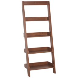 Leiterregal Dunkler Holzfarbton MDF Platte 167 x 65 x 43 cm Modern Hochfunktionell Viel Stauraum Pflegeleicht Wohnzimmer