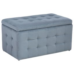 Hocker Grau Samt Rechteckig mit Stauraum Deckel Steppung Modern Sitzbank Bettbank Fußbank Fußhocker Schemel Schlafzimmer Wohnzimmer Flur