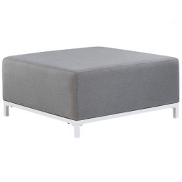 Ottomane Grau Polsterbezug quadratisch Gartenausstattung Balkon Terrasse Outdoor Indoor
