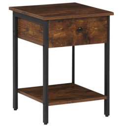 Beistelltisch Braun/dunkler Holzfarbton/Schwarz Spanplatte/Metall 40 x 40 x 55 cm Vielseitig Multifunktional Wohnzimmer Modernes Design