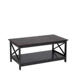 Couchtisch Schwarz 55 x 100 cm MDF Tischplatte Matt Rechteckig Klassisch