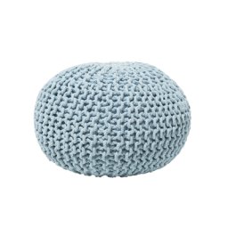 Pouf Hellblau 100% Baumwolle Rund ⌀ 50 cm Elegant Modern