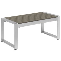 Gartentisch Dunkelgrau Aluminium Couchtisch 90 x 50 cm Terrasse Balkon Outdoor & Indoor Modern