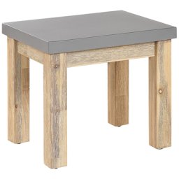 Hocker Grau / Heller holzfarbton Faserzement / Akazienholz Indoor & Outdoor Garten Schlafzimmer Wohnzimmer