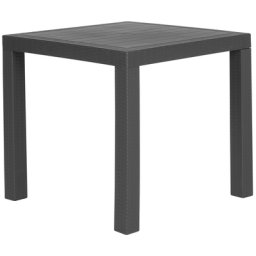 Gartentisch graphitgrau Rattanoptik quadratisch 80 x 80 cm Outdoor