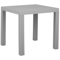Gartentisch hellgrau Rattanoptik quadratisch 80 x 80 cm Outdoor