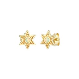 Elli Elli Ohrringe Stern Astro Opal Vintage Style 925 Silber Damen