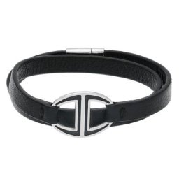 Davidoff Zino Armband Leder 40 cm Armbänder & Armreife Schwarz Herren