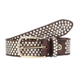 b.belt Nietengürtel Leder Gürtel Braun Damen