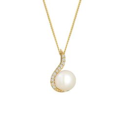Elli DIAMONDS Elli DIAMONDS Halskette Klassisch Perle Diamant (0.055 ct.) 585 Gelbgold Ketten Damen