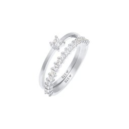 Elli Elli Ring Solitär Eternity Zirkonia Verlobung Set 925 Silber Ringe Damen