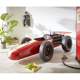 DELIFE Bar Rennwagen 110x70 cm Mangoholz und Metall Rot, Barmöbel
