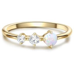 Glanzstücke München Ring Sterling Silber Zirkonia in Gelbgold Ringe Damen