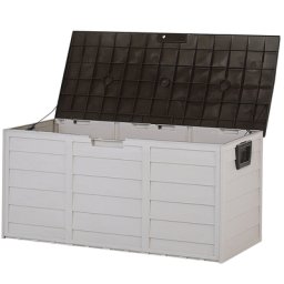 Auflagenbox Beige / Braun Kunststoff 112 x 50 cm für Garten für Terrasse für Outdoor