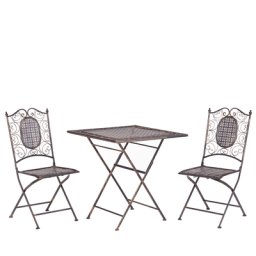 Bistroset schwarz Metall 2er Balkon Terrasse Zusammenklappbar Garten romantisch