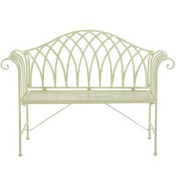 Gartenbank Metall Hellgrün Breite 130 cm für Terrasse für Garten für Balkon