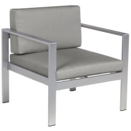 Gartensessel Dunkelgrau Aluminium Polyester Terrasse Outdoor & Indoor Modern
