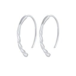 Elli Elli Ohrringe Creolen Geo Oval Twist Design Trend 925 Silber Damen
