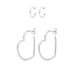 Elli Elli Ohrringe Creolen Earcuff Herz Liebe 2er Set 925 Silber Damen