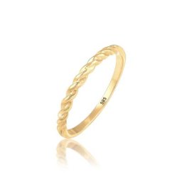 Elli PREMIUM Elli PREMIUM Ring Basic Geo Twisted Gedreht Bandring 585 Gelbgold Ringe Damen