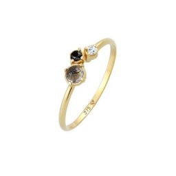 Elli DIAMONDS Elli DIAMONDS Ring Diamant (0.03 ct.) Topas Turmalin 375er Gelbgold Ringe Damen
