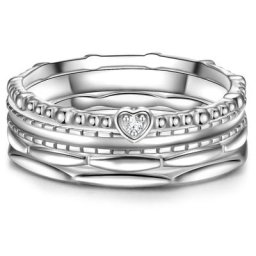 Glanzstücke München Ring Herz Sterling Silber Zirkonia in Silber Ringe Damen